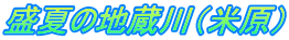 盛夏の地蔵川（米原）