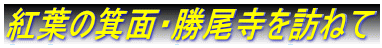 紅葉の箕面・勝尾寺を訪ねて